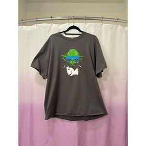 Men’s Gilden Star Wars DJ Yoda Size 2XL Gray Graphic T-Shirt Short Sleeve
